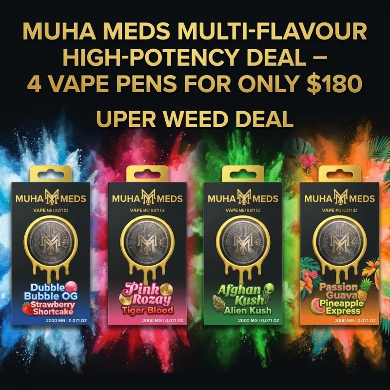 Muha Meds Multi-Flavour High-Potency Deal – Four 2000mg Vape Pens for only $170