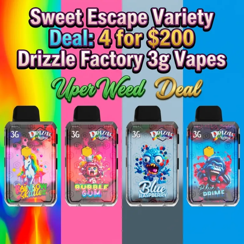 Sweet Escape Variety Deal: 4 for $200 Drizzle Factory 3g Vapes product image 2