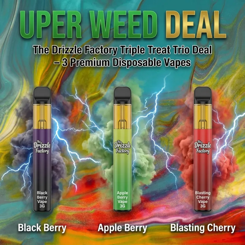 The Drizzle Factory Triple Treat Trio Deal – 3 Premium 3g Disposable Vapes product image 2