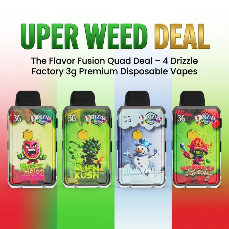The Flavor Fusion Quad Deal – 4 Drizzle Factory 3g Premium Disposable Vapes product image 4