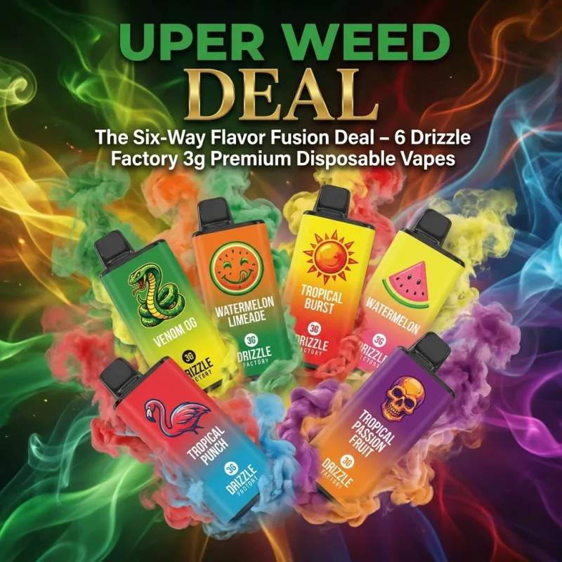 The Six-Way Flavor Fusion Deal – 6 Drizzle Factory 3g Premium Disposable Vapes product image 4
