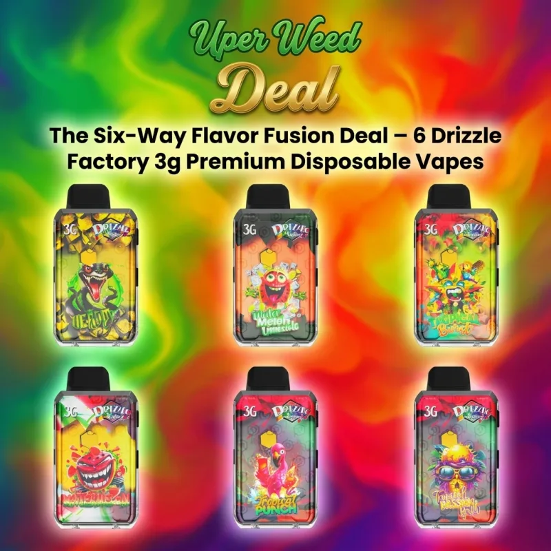 The Six-Way Flavor Fusion Deal – 6 Drizzle Factory 3g Premium Disposable Vapes product image 2