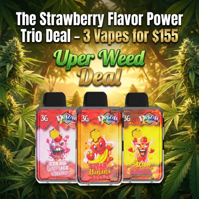 The Strawberry Flavor Power Trio Deal – 3 Premium Vapes (3g Each) for $155 product image 4