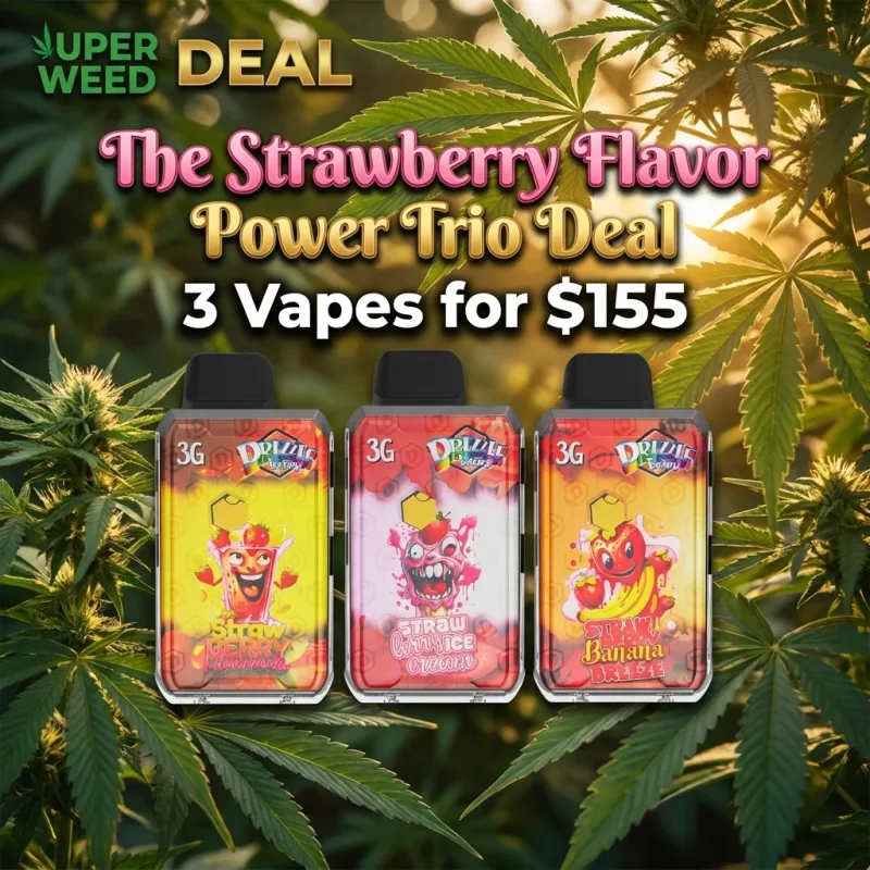 The Strawberry Flavor Power Trio Deal – 3 Premium Vapes (3g Each) for $155 product image 3