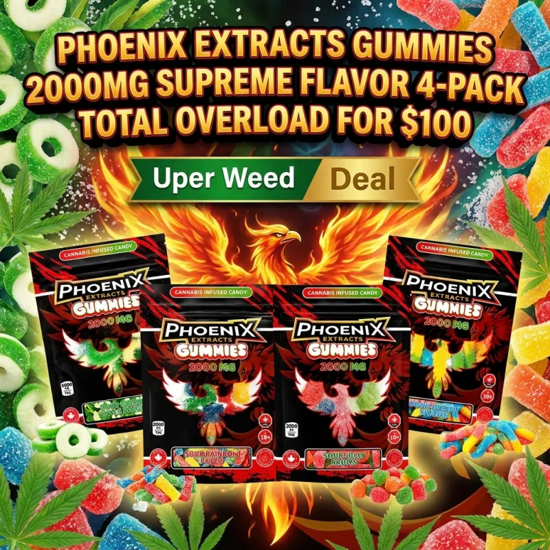 Phoenix Extracts Gummies 2000mg Supreme Flavor 4-Pack Total Overload for $100 product image 2