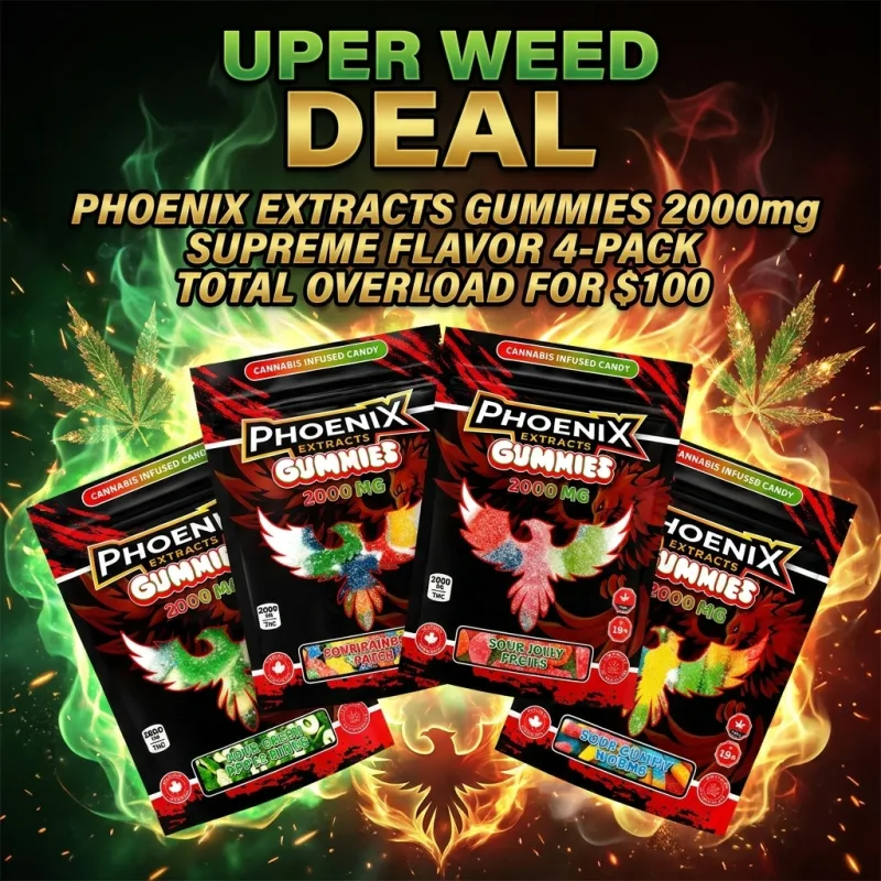 Phoenix Extracts Gummies 2000mg Supreme Flavor 4-Pack Total Overload for $100 product image 3