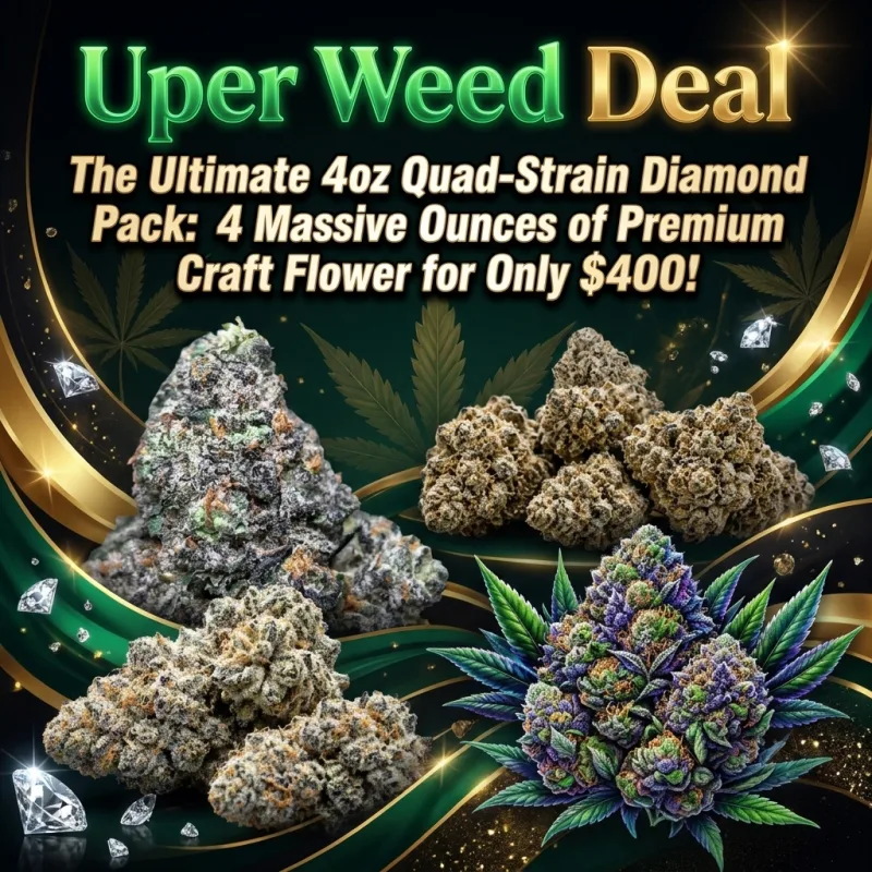 The Ultimate 4oz Quad-Strain Diamond Pack: 4 Massive Ounces of Premium Craft Flower for Only $400!