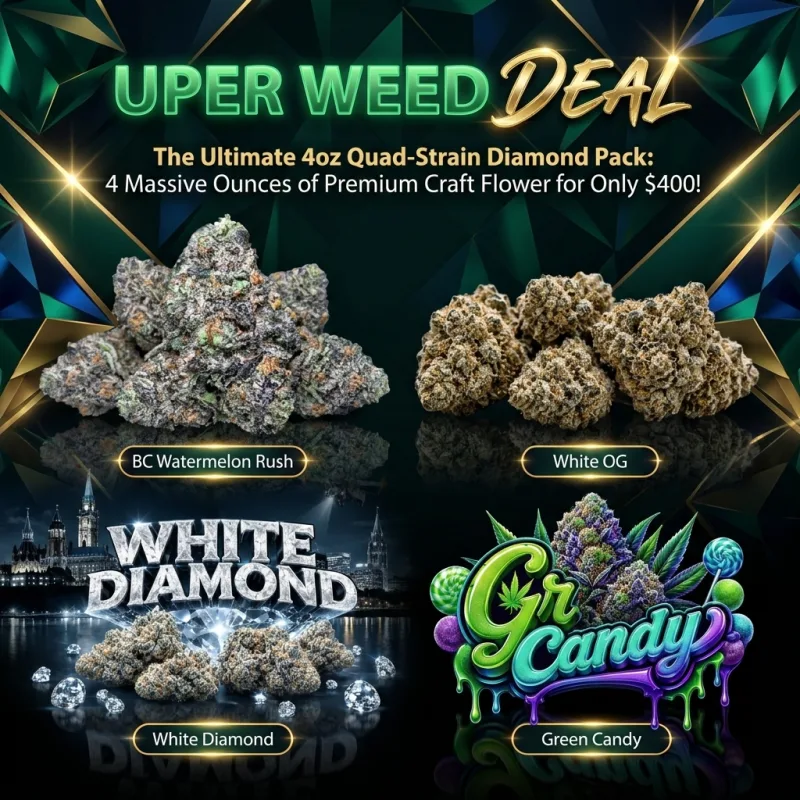 The Ultimate 4oz Quad-Strain Diamond Pack: 4 Massive Ounces of Premium Craft Flower for Only $400! product image 3